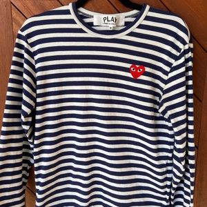 Comme Des Garcons Play Stripped Long Sleeve